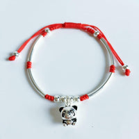 Thumbnail for Sterling Silver Panda FRIENDSHIP Red Rope Bracelet