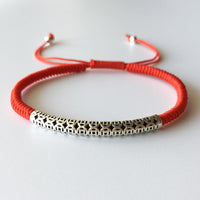 Thumbnail for Sterling Silver MEGA COIN Symbol Lucky Red Rope Bracelet