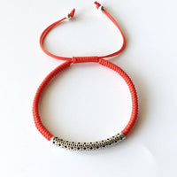 Thumbnail for Sterling Silver MEGA COIN Symbol Lucky Red Rope Bracelet