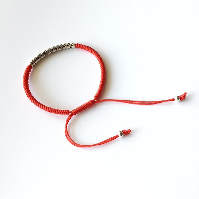 Sterling Silver MEGA COIN Symbol Lucky Red Rope Bracelet