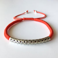 Thumbnail for Sterling Silver MEGA COIN Symbol Lucky Red Rope Bracelet