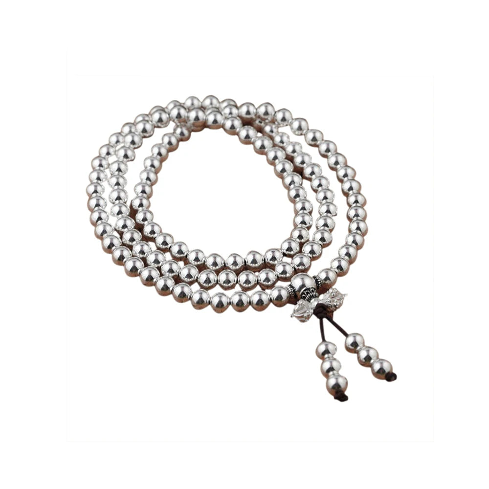 925 Sterling Silver 108 Prayer Beads Mala