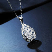 Thumbnail for 925 Sterling Silver Lotus Flower Drop Pendant