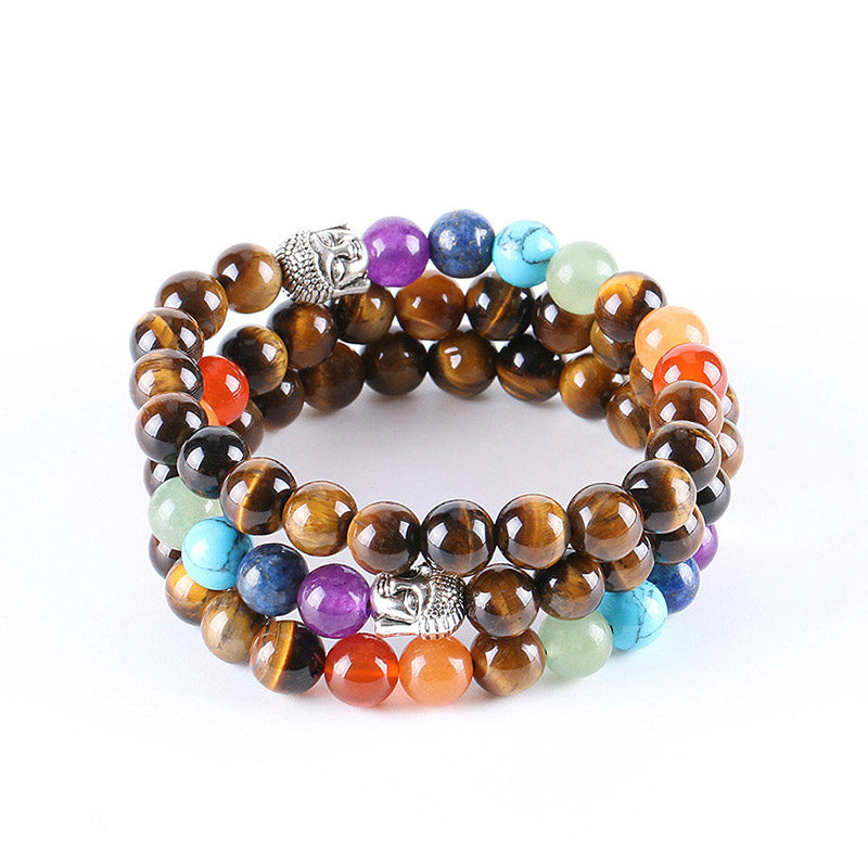 7 Chakra Tiger Eye Bracelet