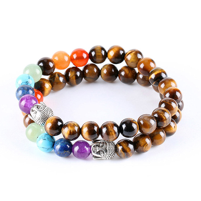 7 Chakra Tiger Eye Bracelet