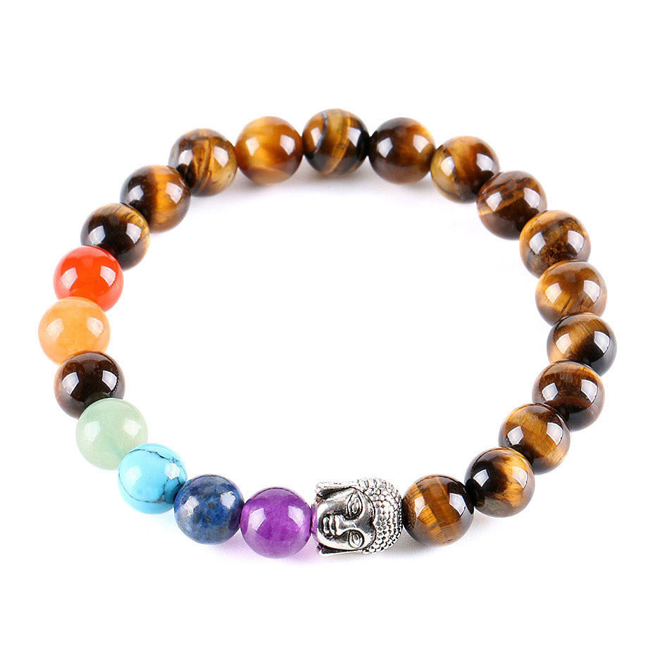 7 Chakra Tiger Eye Bracelet