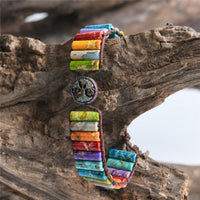 Thumbnail for Boho Tube Shape Tree of Life Natural Stone Beaded Wrap Bracelet