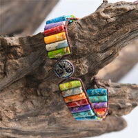 Thumbnail for Boho Tube Shape Tree of Life Natural Stone Beaded Wrap Bracelet