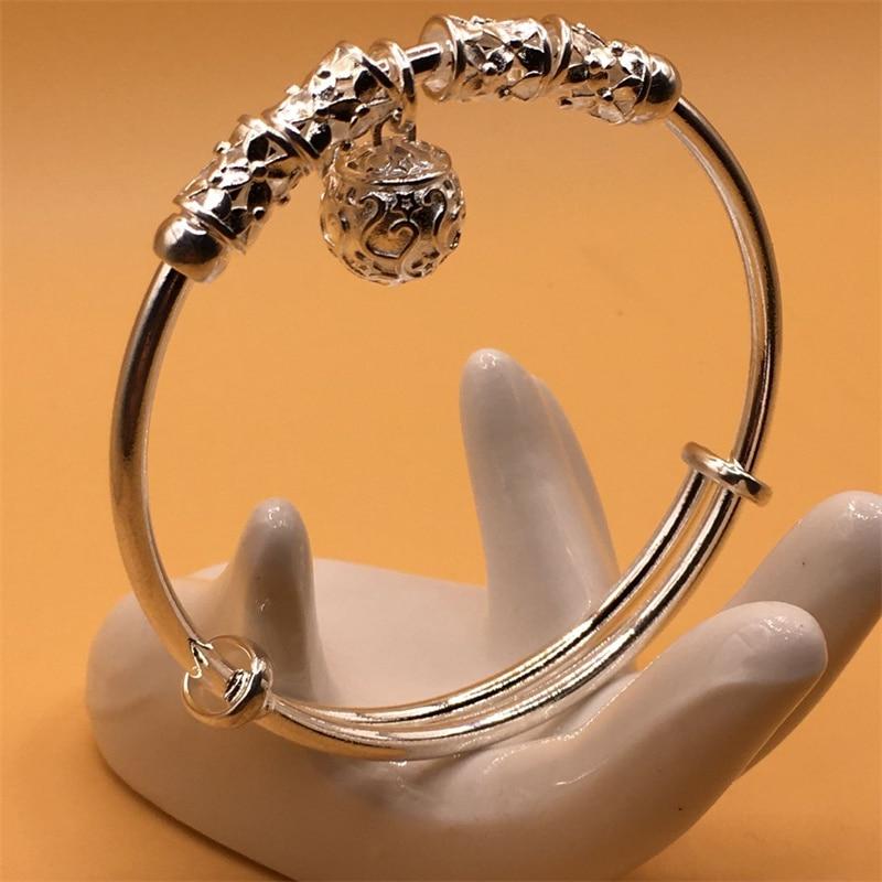 Thai Silver 'MOON & STAR' Bell Bangle