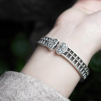 Thumbnail for Ethnic Thai Silver Feng Shui 'Wealth Abacus' Bangle