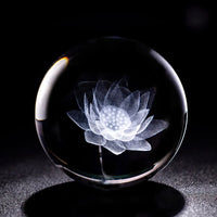 Thumbnail for 3D Laser Engraved Lotus Flower Crystal Ball YourSoulPlace.com