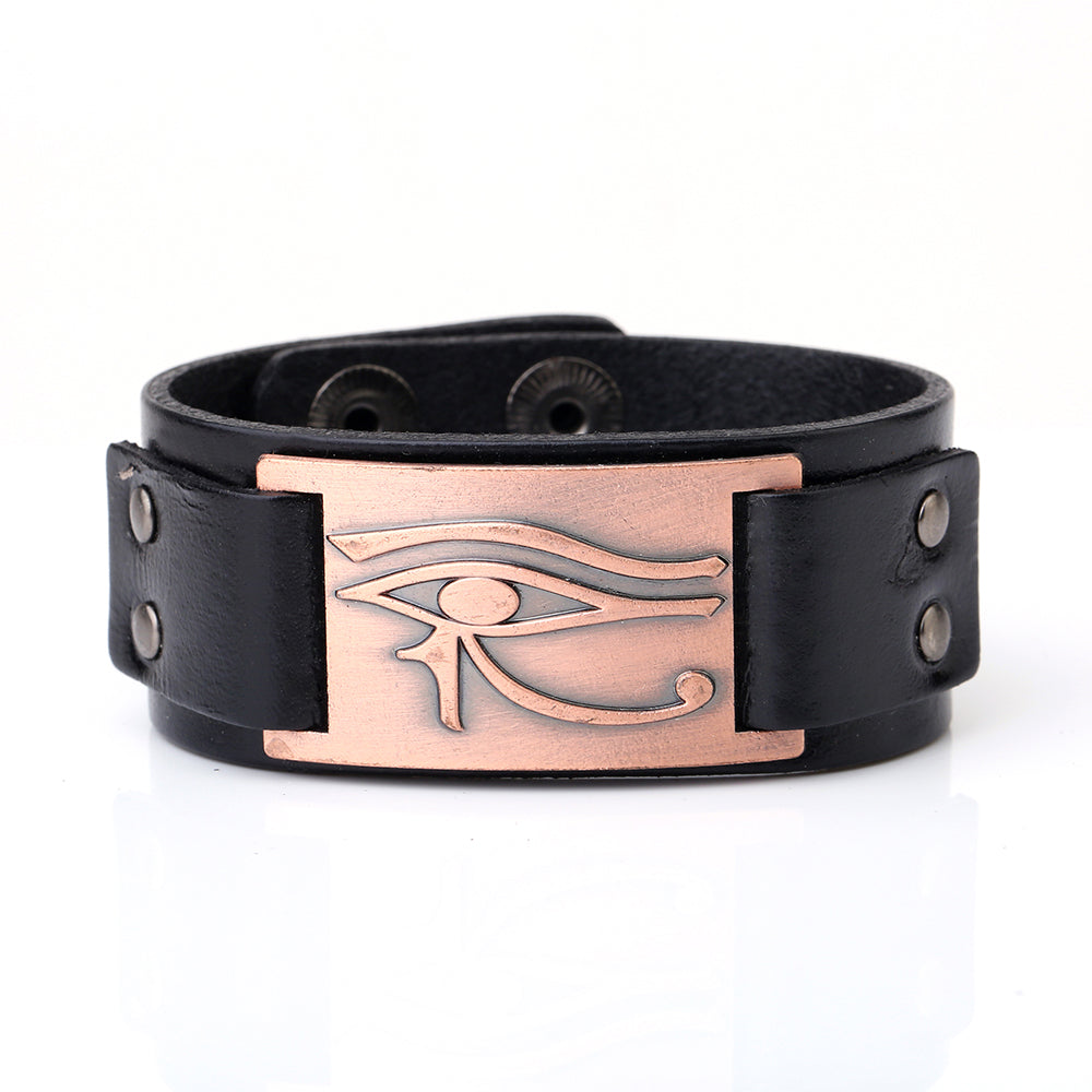 Eye of Horus Protection Leather Bracelet YourSoulPlace