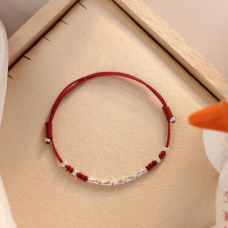 Red Rope Bamboo Bracelet