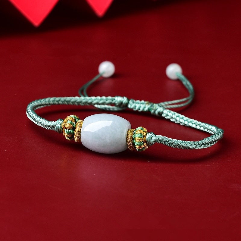 Lucky Natural Jadeite Rope Bracelet