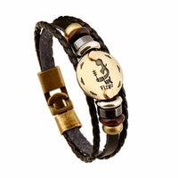 Thumbnail for 12 Constellation Zodiac Mens/Womens Leather Bracelet