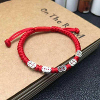 Thumbnail for 925 Sterling Silver Ancient Coins Attract WEALTH Lucky Red Rope Bracelet