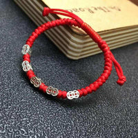 Thumbnail for 925 Sterling Silver Ancient Coins Attract WEALTH Lucky Red Rope Bracelet