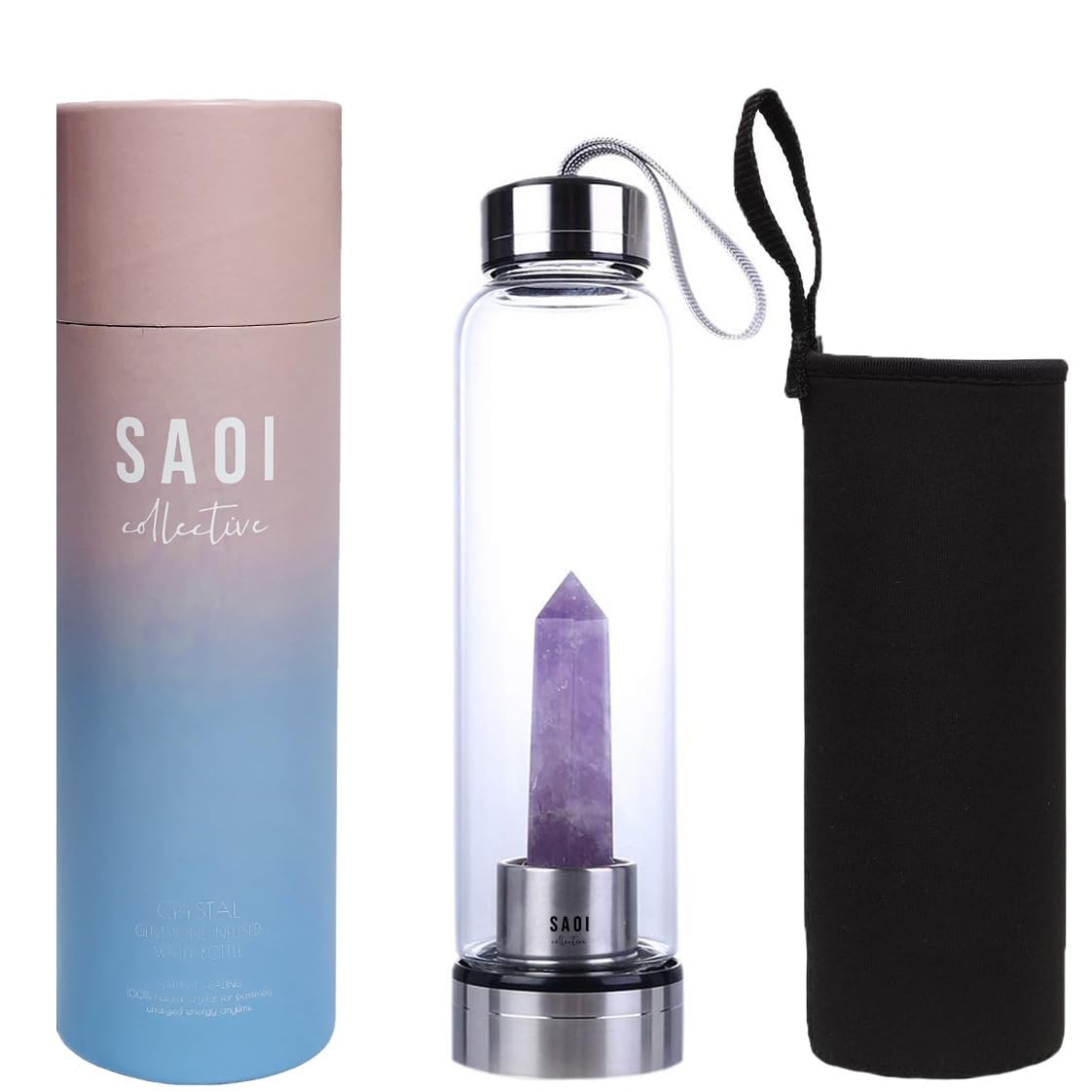 Amethyst Crystal Healing Water Bottle