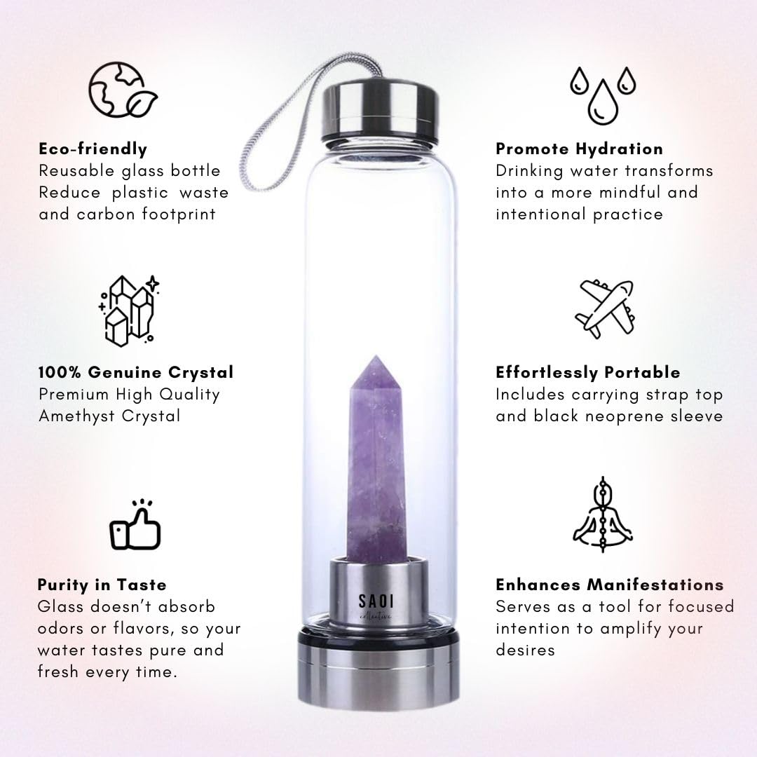 Amethyst Crystal Healing Water Bottle