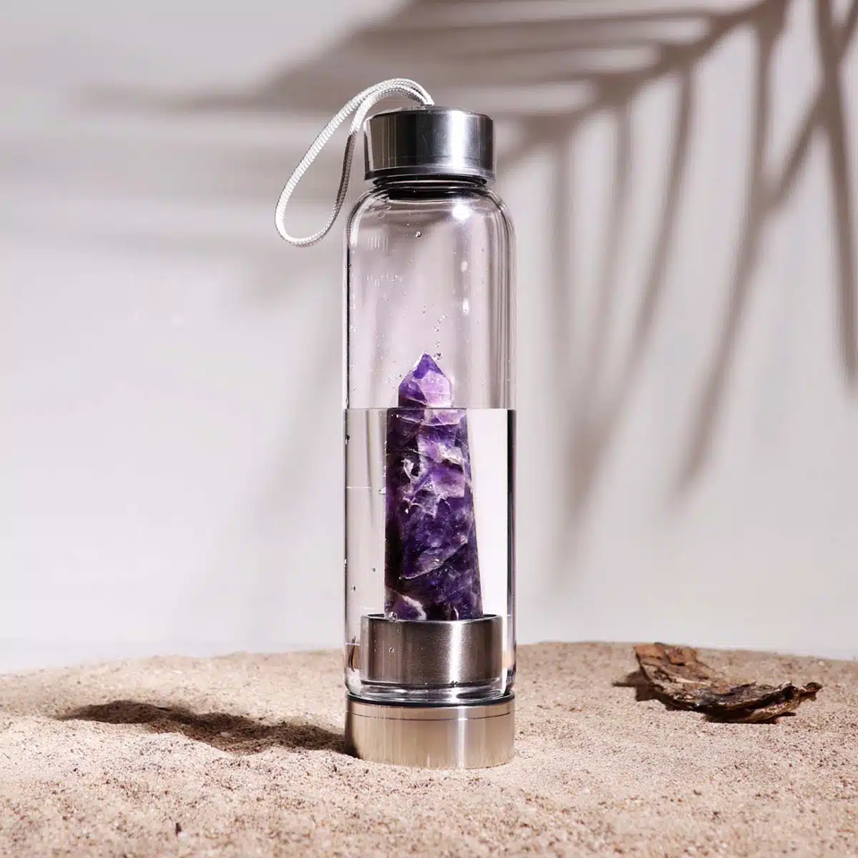 Amethyst Crystal Healing Water Bottle