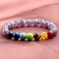 Thumbnail for Purple Quartz Stone 7 Chakra Bracelet