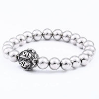 Thumbnail for Stainless Steel 6 Syllable OM MANTRA Bead SPIRITUAL Bracelet - 3 Designs