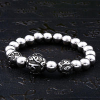 Thumbnail for Stainless Steel 6 Syllable OM MANTRA Bead SPIRITUAL Bracelet - 3 Designs