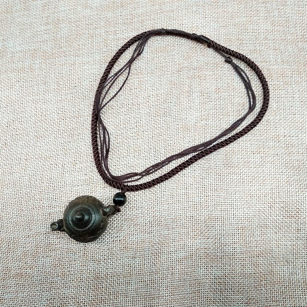 Ethnic Nepali Wooden Carved  Mini Teapot FRIENDSHIP Necklace