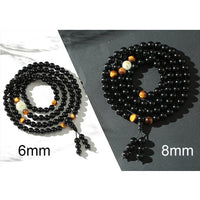 Thumbnail for Natural Obsidian & Tiger Eye PROTECTION Bracelet with Glowing Dragon Bead