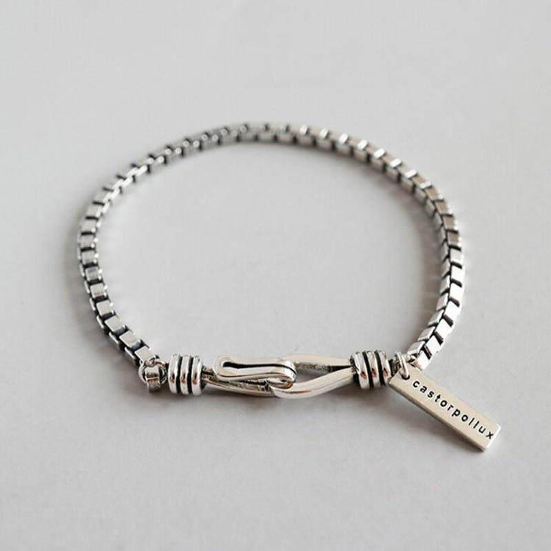 THAI SILVER Castor & Pollux Charm GEMINI Bracelet