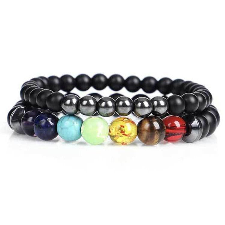 Hematite 7 Chakra Bracelet Set