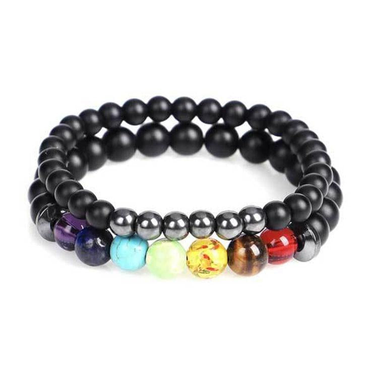 Hematite 7 Chakra Bracelet Set