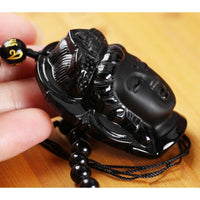 Thumbnail for Handcrafted Obsidian Guanyin Buddha Pendant Necklace