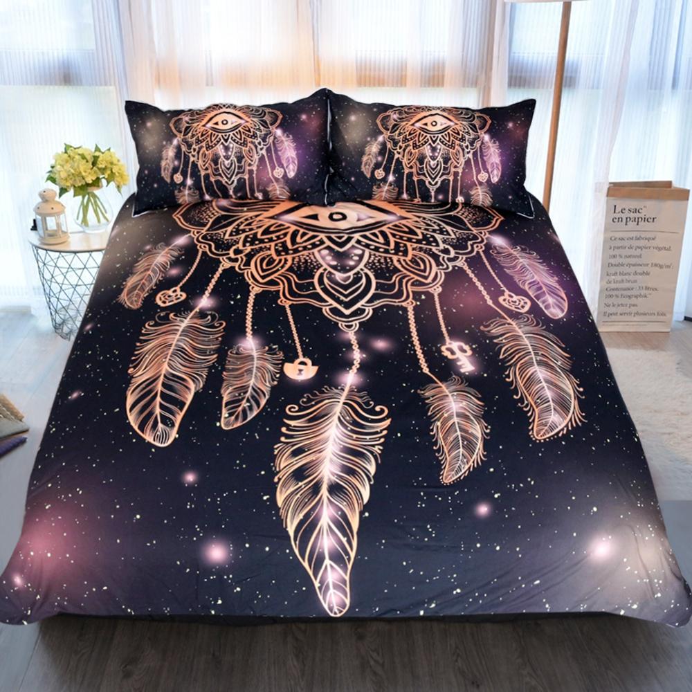 3Pcs Set  Eye Dreamcatcher 3D Universe Duvet Cover With Pillowcase Covers