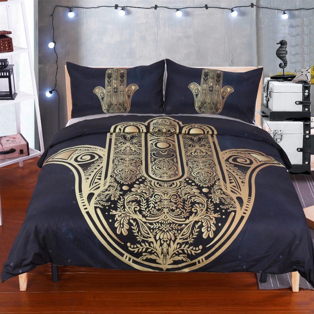 3Pcs Set  Hand of Fatima/Hamsa Duvet Cover With Pillowcase Covers