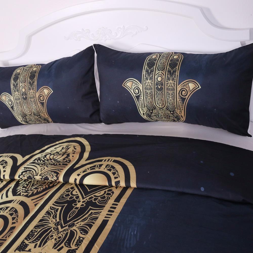 3Pcs Set  Hand of Fatima/Hamsa Duvet Cover With Pillowcase Covers