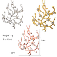 Thumbnail for Belle's Rhinestone Rose Tree Pendant Necklace