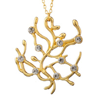 Thumbnail for Belle's Rhinestone Rose Tree Pendant Necklace