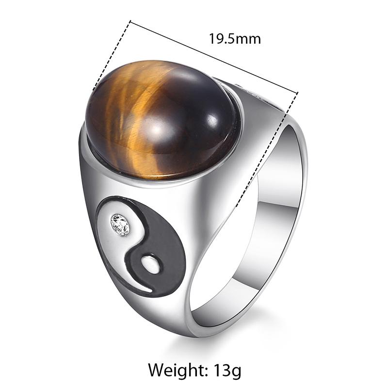 Men's Ying & Yang Tiger Eye PROTECTION Ring