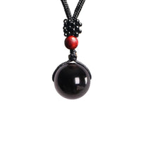 Thumbnail for Black Obsidian Rainbow Eye Beads Necklace