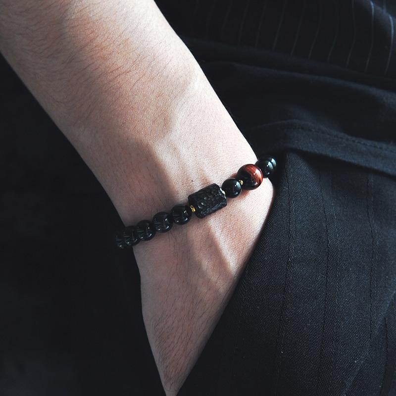 Black Obsidian and Tiger Eye Stone Bracelet