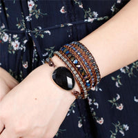 Thumbnail for Black Onyx HEALING & GROUNDING 5 Tier Wrap Bracelet- IN STOCK USA