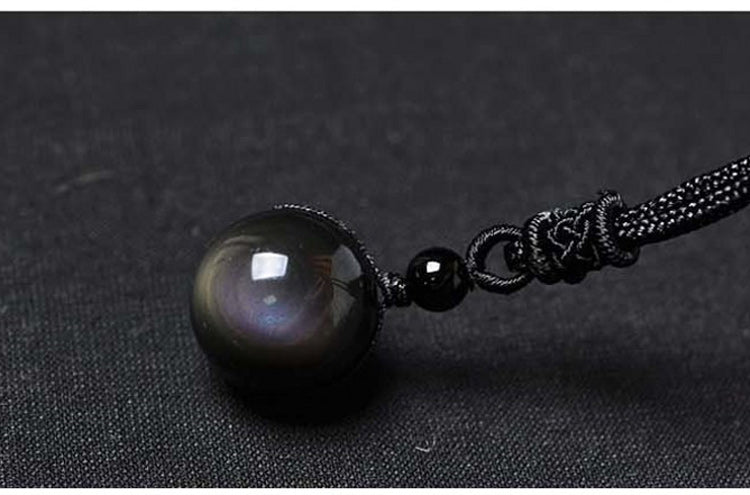 Black Rainbow Eye Obsidian Necklace