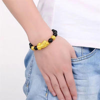 Thumbnail for Feng Shui Black Obsidian Pixiu Wealth Bracelet