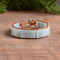 Thumbnail for Bohemia Amazonite  Leather Wrap Bracelet