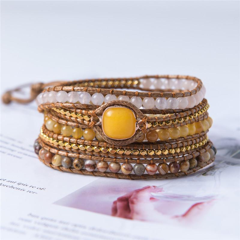 Bohemian Mix Natural Stone Wrap Bracelet