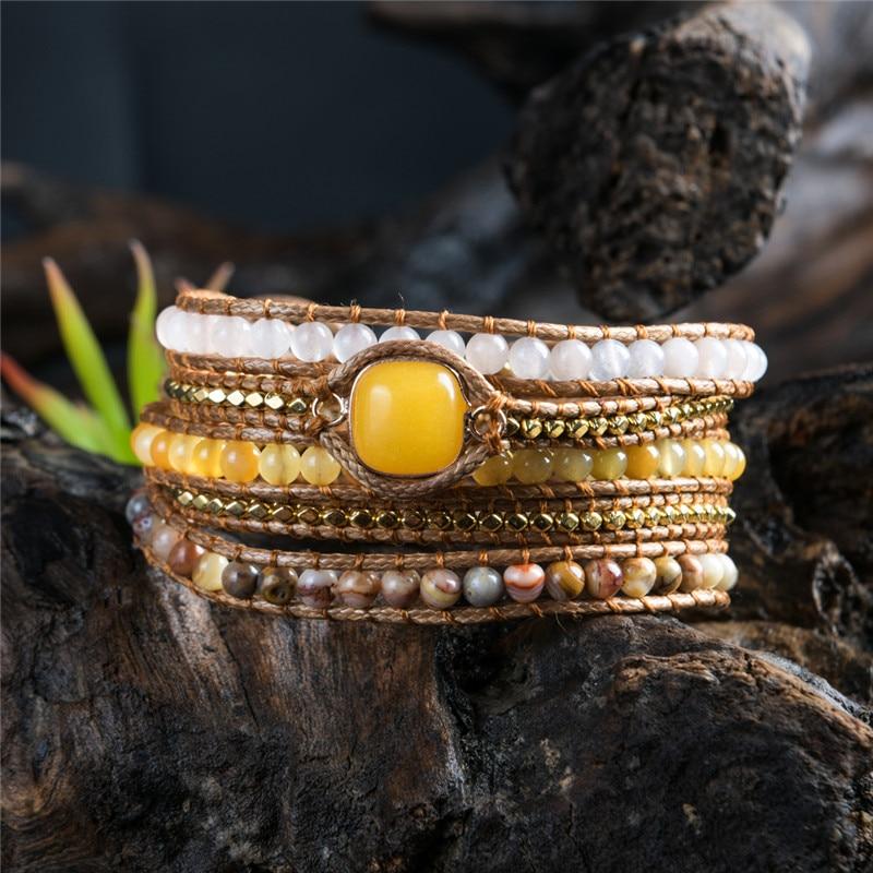 Bohemian Mix Natural Stone Wrap Bracelet