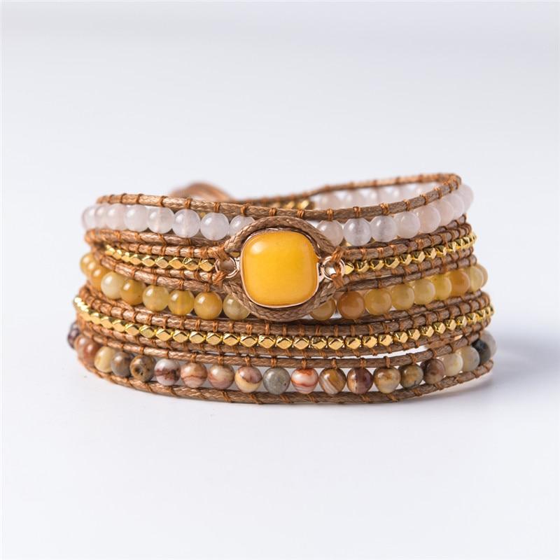 Bohemian Mix Natural Stone Wrap Bracelet