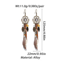 Thumbnail for Boho Dreamcatcher Feather Pendant Necklace & Earrings