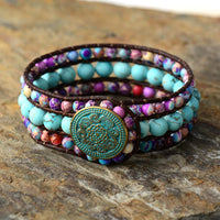 Thumbnail for Boho Chic Jasper Stone Triple-Layer Wrap Bracelet